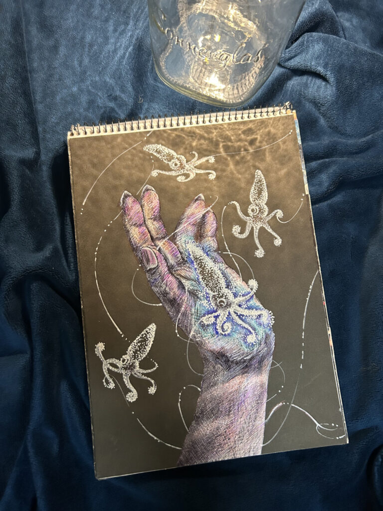 Fire fly squid art